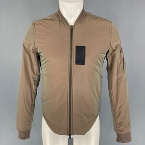 ACNE STUDIOS Size 34 Olive Green Nylon Iridescent Bomber Jacket